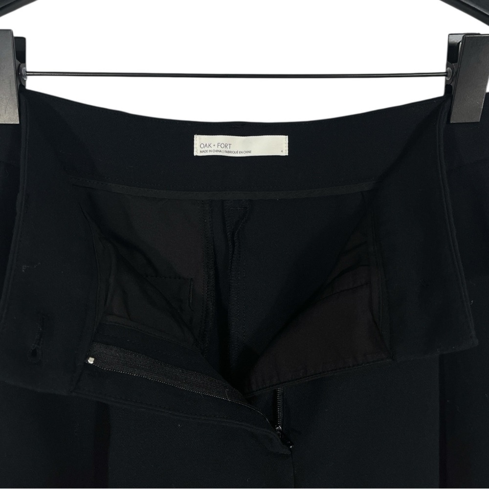 Oak + Fort Straight Leg Pleated Pants in Black Size 4 Straight Cropped Leg - Picture 4 of 8
